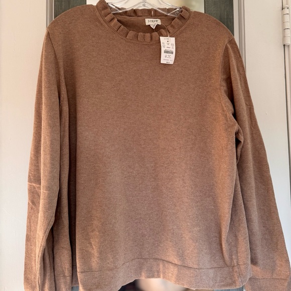 J Crew Ruffle Cotton Sweater Cozy Transitional - Picture 6 of 7